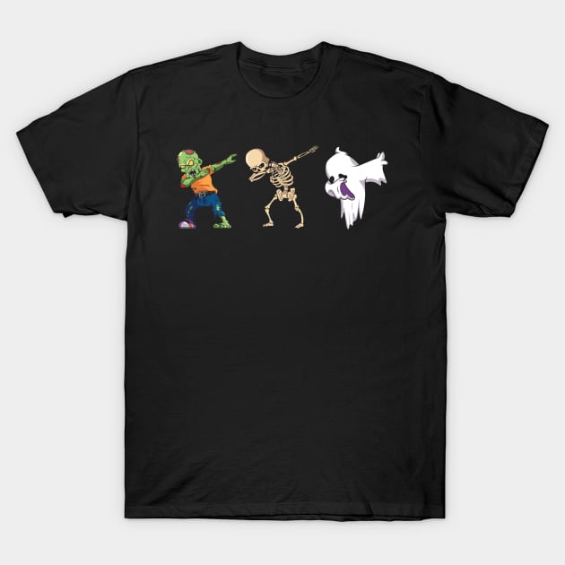 Dabbing Halloween Creatures T-Shirt by MZeeDesigns